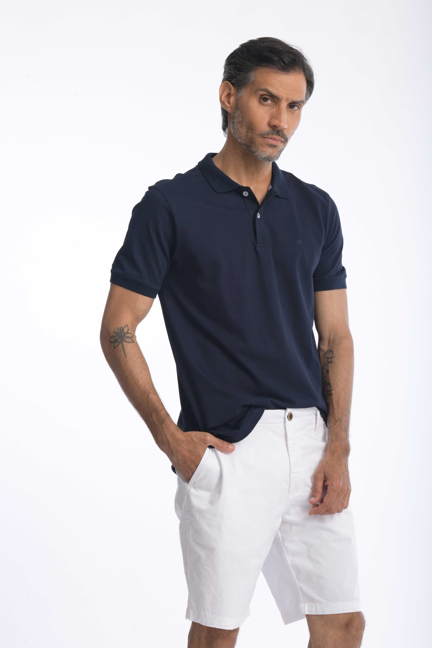 Camiseta Polo 100% Algodón Slim Azul Navy