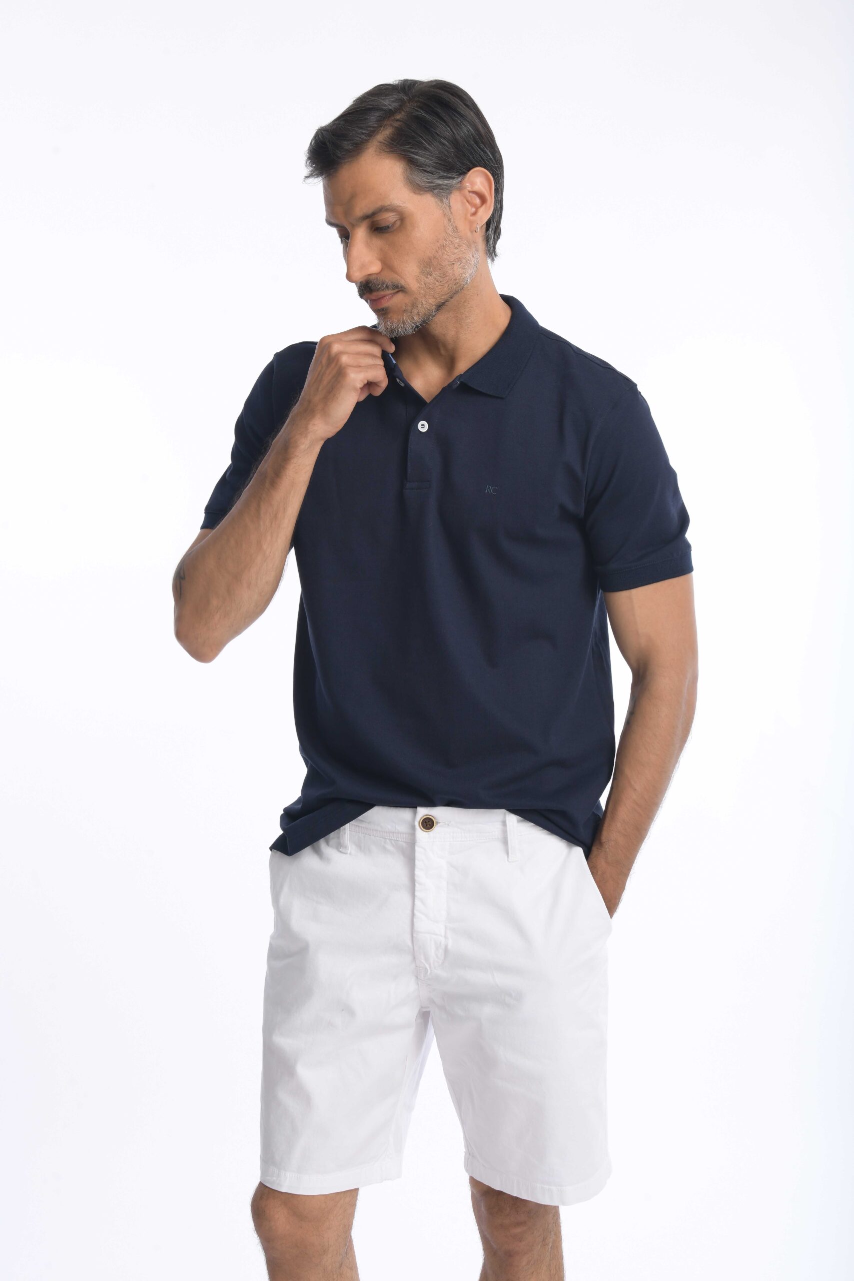 Camiseta Polo 100% Algodón Slim Azul Navy - Imagen 4