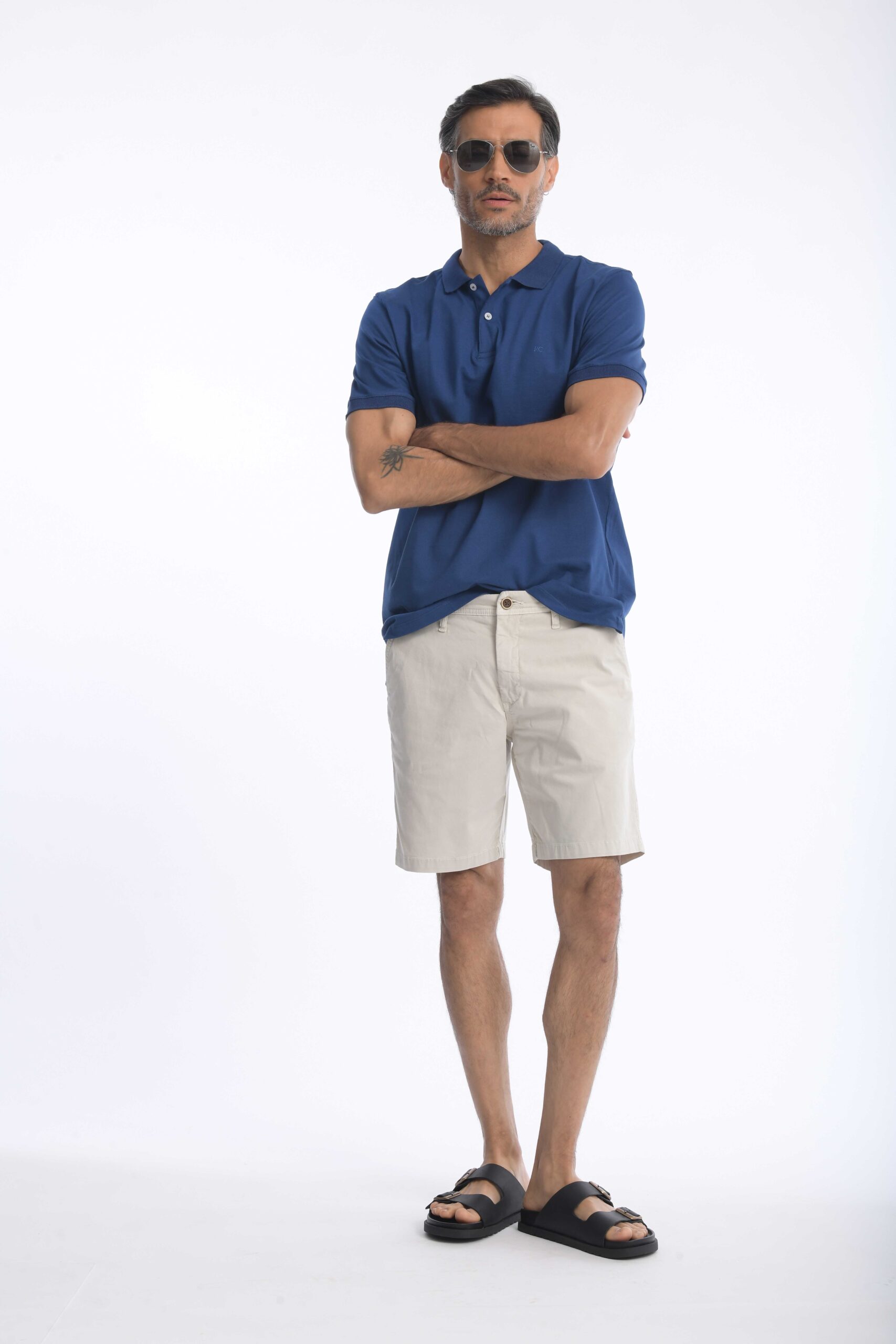 Camiseta Polo 100% Algodón Slim Azul Medio - Imagen 4