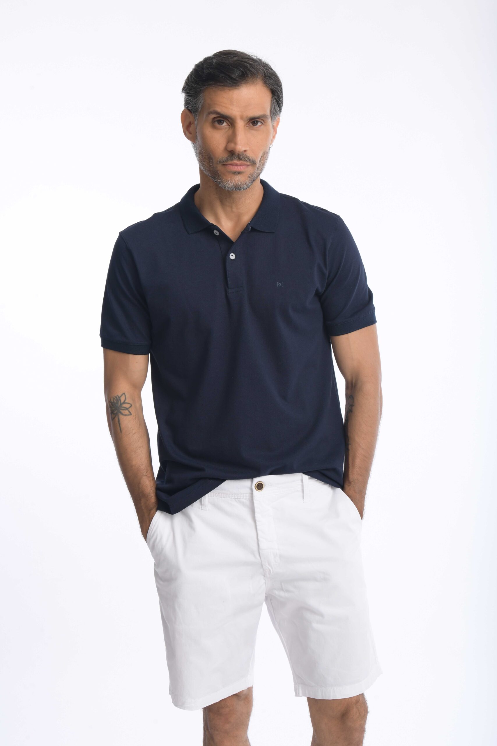 Camiseta Polo 100% Algodón Slim Azul Navy - Imagen 5