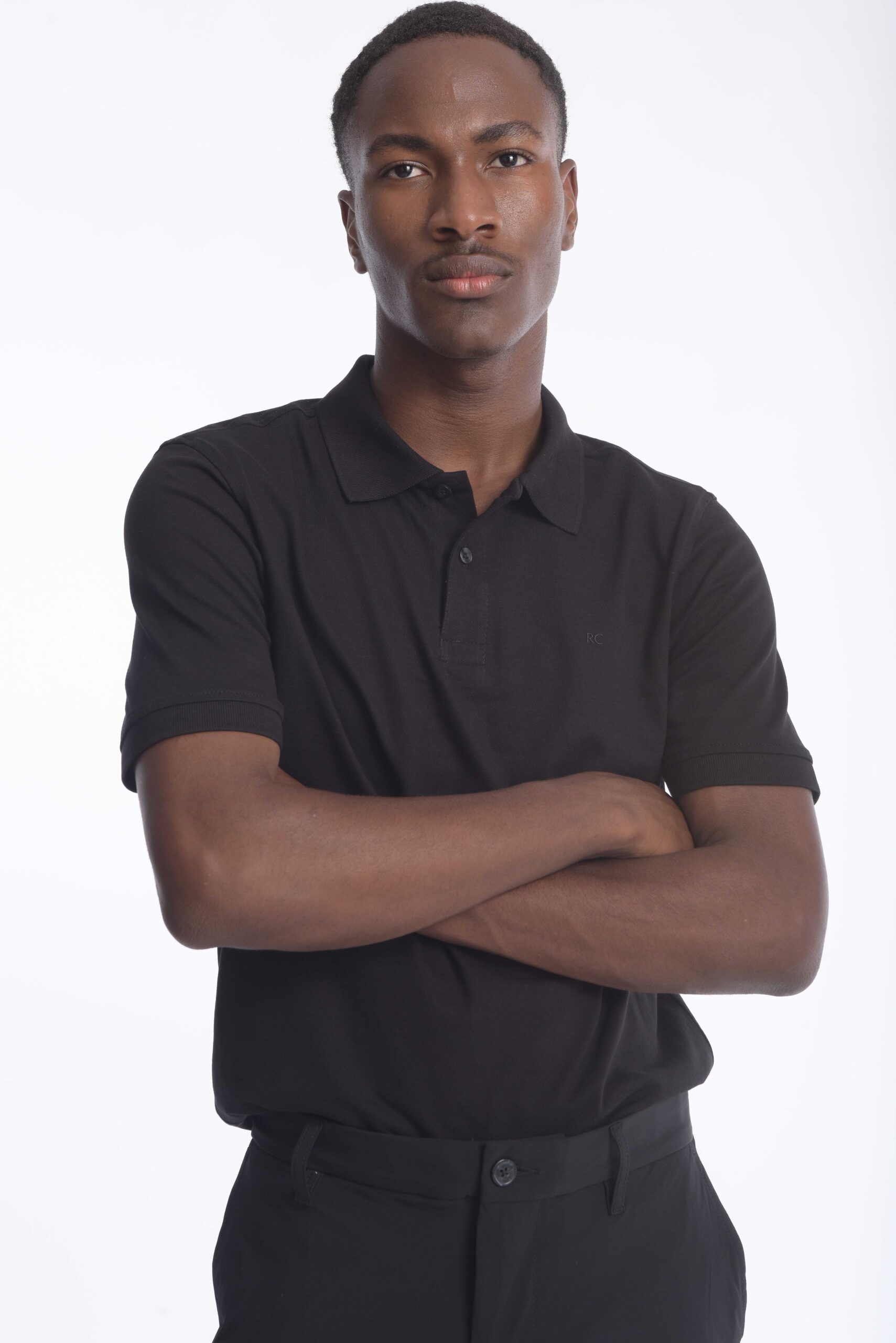 Camiseta Polo 100% Algodón Piqué Negro