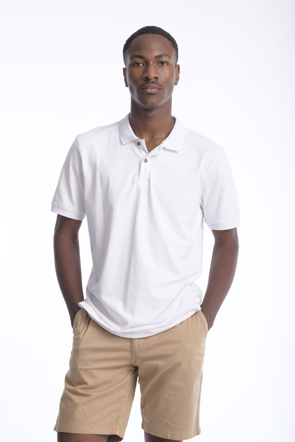 Camiseta Polo 100% Algodón Slim Blanco