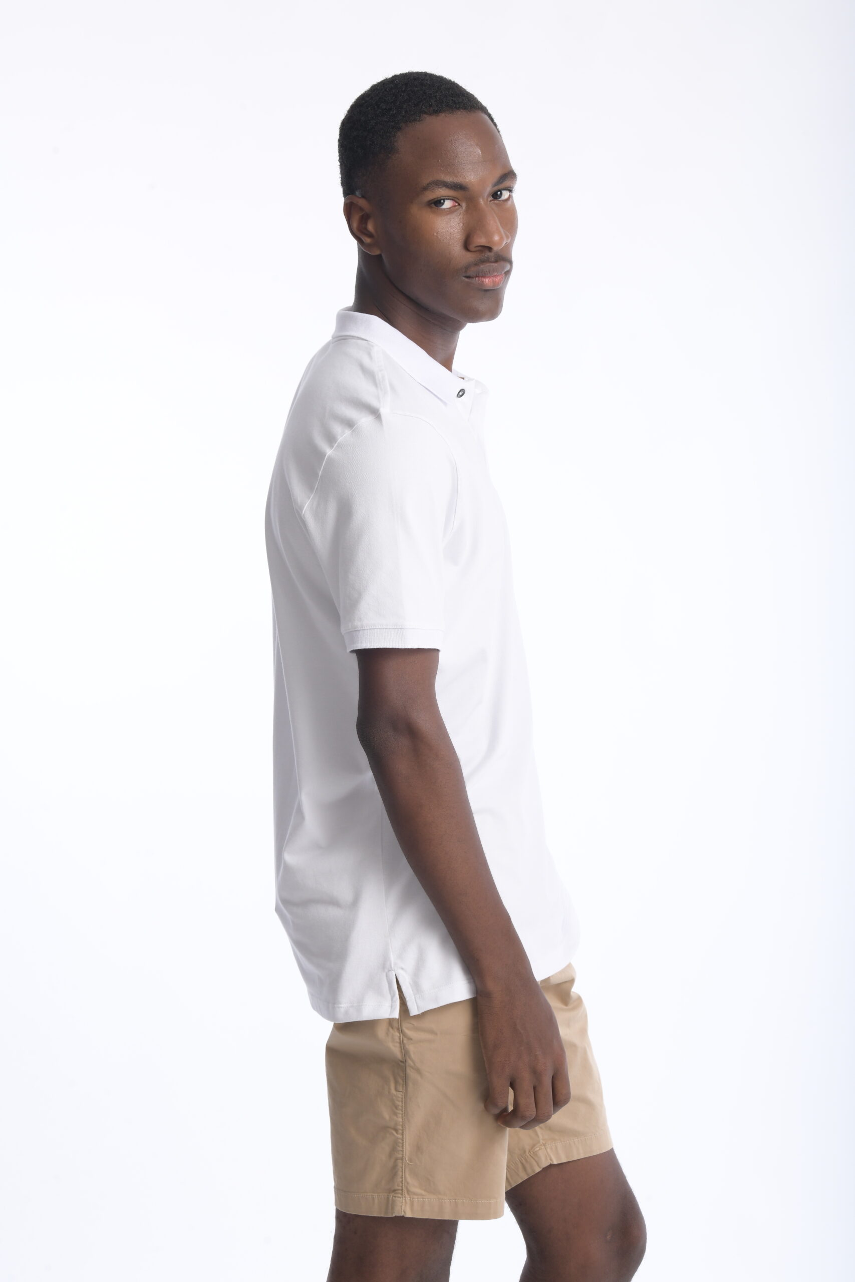 Camiseta Polo 100% Algodón Slim Blanco - Imagen 3