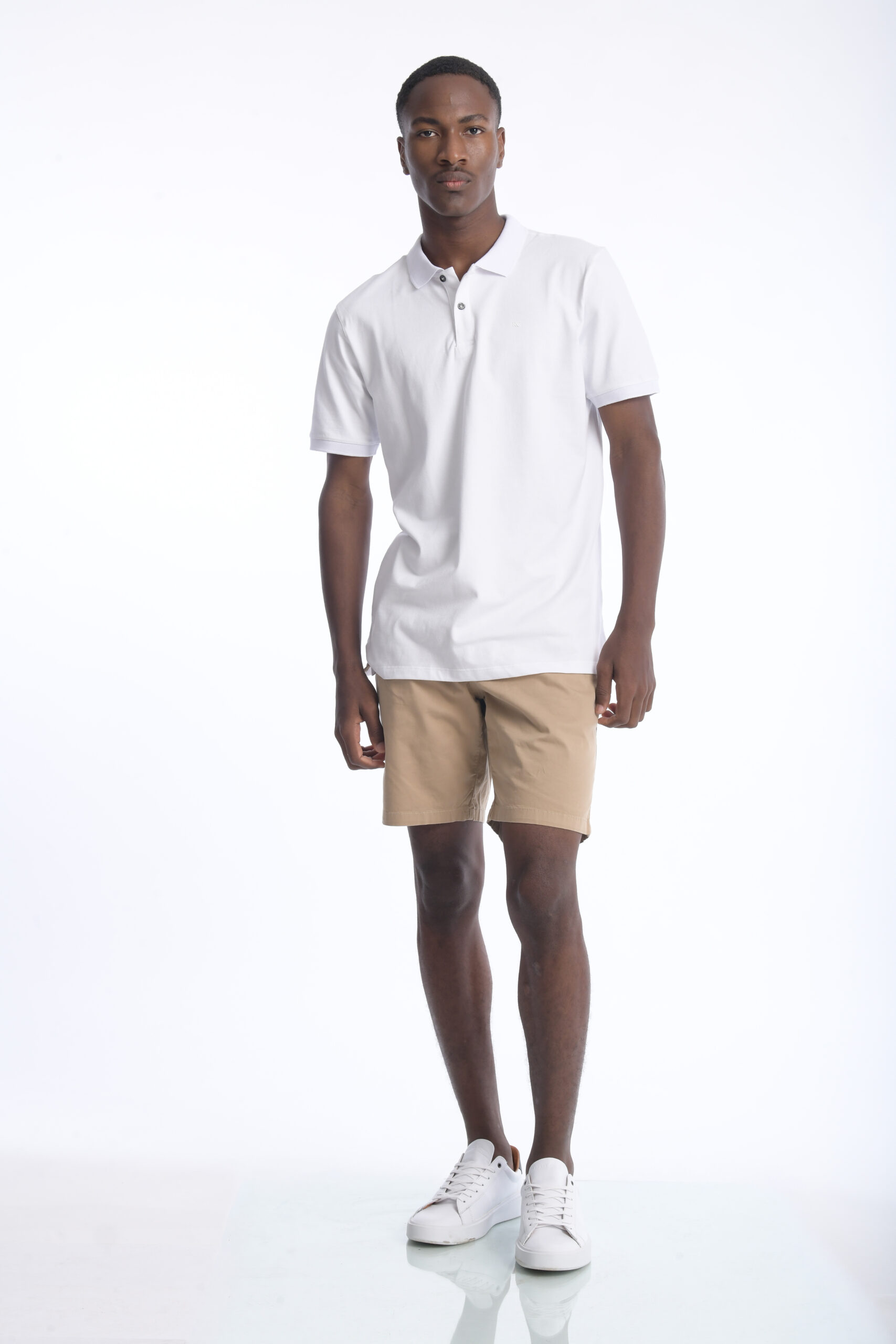 Camiseta Polo 100% Algodón Slim Blanco - Imagen 2